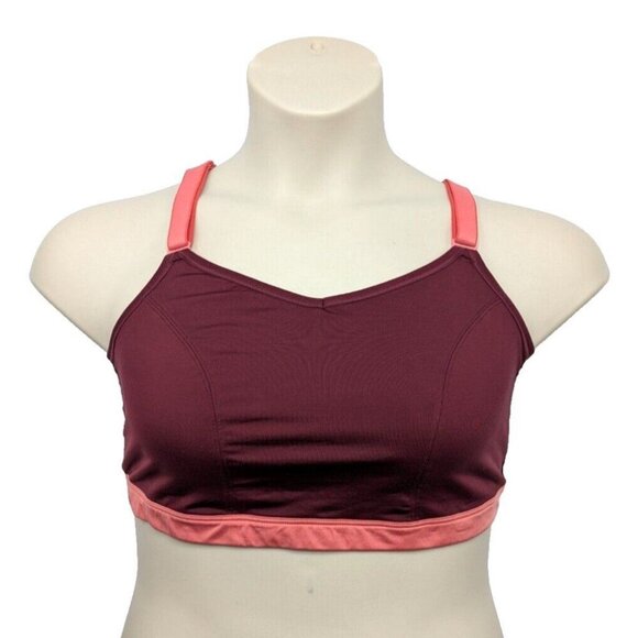 Livi Active Lane Bryant Sport Bra Unlined No Wire Red Strappy X Back 22 24 3XL - Picture 2 of 9